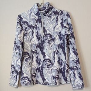 NILS Robin 1/4 Zip T-Neck Long Sleeve Jacket Size Medium Purple Watercolor EUC